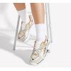 imageLUCKY STEP Womens Platform Colorful Fashion Sneakers Retro Colorblock Stylish Cute Chunky Dad Walking ShoesGoldWhite