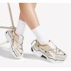 imageLUCKY STEP Womens Platform Colorful Fashion Sneakers Retro Colorblock Stylish Cute Chunky Dad Walking ShoesGoldWhite