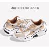 imageLUCKY STEP Womens Platform Colorful Fashion Sneakers Retro Colorblock Stylish Cute Chunky Dad Walking ShoesGoldWhite