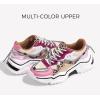 imageLUCKY STEP Womens Platform Colorful Fashion Sneakers Retro Colorblock Stylish Cute Chunky Dad Walking ShoesLeopardFushia