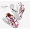 imageLUCKY STEP Womens Platform Colorful Fashion Sneakers Retro Colorblock Stylish Cute Chunky Dad Walking ShoesLeopardFushia