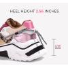 imageLUCKY STEP Womens Platform Colorful Fashion Sneakers Retro Colorblock Stylish Cute Chunky Dad Walking ShoesLeopardFushia