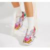 imageLUCKY STEP Womens Platform Colorful Fashion Sneakers Retro Colorblock Stylish Cute Chunky Dad Walking ShoesPurpleFushia