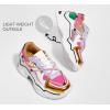 imageLUCKY STEP Womens Platform Colorful Fashion Sneakers Retro Colorblock Stylish Cute Chunky Dad Walking ShoesPurpleFushia