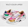 imageLUCKY STEP Womens Platform Colorful Fashion Sneakers Retro Colorblock Stylish Cute Chunky Dad Walking ShoesPurpleFushia