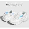 imageLUCKY STEP Womens Platform Colorful Fashion Sneakers Retro Colorblock Stylish Cute Chunky Dad Walking ShoesWhite