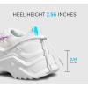 imageLUCKY STEP Womens Platform Colorful Fashion Sneakers Retro Colorblock Stylish Cute Chunky Dad Walking ShoesWhite