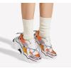 imageLUCKY STEP Womens Platform Colorful Fashion Sneakers Retro Colorblock Stylish Cute Chunky Dad Walking ShoesWhiteOrange