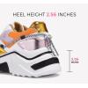 imageLUCKY STEP Womens Platform Colorful Fashion Sneakers Retro Colorblock Stylish Cute Chunky Dad Walking ShoesWhiteOrange