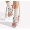 imageLUCKY STEP Womens Platform Colorful Fashion Sneakers Retro Colorblock Stylish Cute Chunky Dad Walking ShoesWhiteOrange