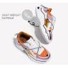 imageLUCKY STEP Womens Platform Colorful Fashion Sneakers Retro Colorblock Stylish Cute Chunky Dad Walking ShoesWhiteOrange
