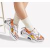 imageLUCKY STEP Womens Platform Colorful Fashion Sneakers Retro Colorblock Stylish Cute Chunky Dad Walking ShoesWhiteOrange