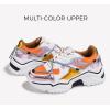 imageLUCKY STEP Womens Platform Colorful Fashion Sneakers Retro Colorblock Stylish Cute Chunky Dad Walking ShoesWhiteOrange