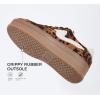 imageLUCKY STEP Womens Platform Fashion Sneakers Thick Sole Suede Genuine Leather Classic Rubber Gum Sole Low Top Casual Walking ShoesBrownLeopard