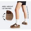 imageLUCKY STEP Womens Platform Fashion Sneakers Thick Sole Suede Genuine Leather Classic Rubber Gum Sole Low Top Casual Walking ShoesBrownLeopard