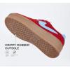 imageLUCKY STEP Womens Platform Fashion Sneakers Thick Sole Suede Genuine Leather Classic Rubber Gum Sole Low Top Casual Walking ShoesRedBlue