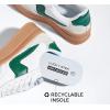 imageLUCKY STEP Womens Platform Fashion Sneakers Thick Sole Suede Genuine Leather Classic Rubber Gum Sole Low Top Casual Walking ShoesWhiteGreen