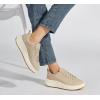 imageLUCKY STEP Womens Platform Sneakers Rhinestone Fashion Chunky Casual Sparkly Retro Braided Walking ShoesApricot Pu