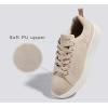 imageLUCKY STEP Womens Platform Sneakers Rhinestone Fashion Chunky Casual Sparkly Retro Braided Walking ShoesApricot Pu