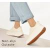 imageLUCKY STEP Womens Platform Sneakers Rhinestone Fashion Chunky Casual Sparkly Retro Braided Walking ShoesBeige Knit