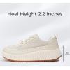imageLUCKY STEP Womens Platform Sneakers Rhinestone Fashion Chunky Casual Sparkly Retro Braided Walking ShoesBeige Pearl