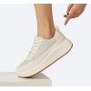 imageLUCKY STEP Womens Platform Sneakers Rhinestone Fashion Chunky Casual Sparkly Retro Braided Walking ShoesBeige Pearl