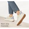 imageLUCKY STEP Womens Platform Sneakers Rhinestone Fashion Chunky Casual Sparkly Retro Braided Walking ShoesBeigeBlue Multi Knit