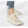 imageLUCKY STEP Womens Platform Sneakers Rhinestone Fashion Chunky Casual Sparkly Retro Braided Walking ShoesBeigeBlue Multi Knit
