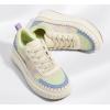imageLUCKY STEP Womens Platform Sneakers Rhinestone Fashion Chunky Casual Sparkly Retro Braided Walking ShoesBeigeBlue Multi Knit
