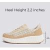 imageLUCKY STEP Womens Platform Sneakers Rhinestone Fashion Chunky Casual Sparkly Retro Braided Walking ShoesBeigeBrown Mesh