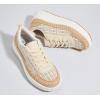 imageLUCKY STEP Womens Platform Sneakers Rhinestone Fashion Chunky Casual Sparkly Retro Braided Walking ShoesBeigeBrown Mesh