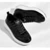 imageLUCKY STEP Womens Platform Sneakers Rhinestone Fashion Chunky Casual Sparkly Retro Braided Walking ShoesBlack Glitter