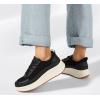 imageLUCKY STEP Womens Platform Sneakers Rhinestone Fashion Chunky Casual Sparkly Retro Braided Walking ShoesBlack Knit