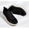 imageLUCKY STEP Womens Platform Sneakers Rhinestone Fashion Chunky Casual Sparkly Retro Braided Walking ShoesBlack Knit