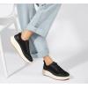 imageLUCKY STEP Womens Platform Sneakers Rhinestone Fashion Chunky Casual Sparkly Retro Braided Walking ShoesBlack Knit