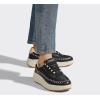 imageLUCKY STEP Womens Platform Sneakers Rhinestone Fashion Chunky Casual Sparkly Retro Braided Walking ShoesBlack Nylon