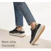 imageLUCKY STEP Womens Platform Sneakers Rhinestone Fashion Chunky Casual Sparkly Retro Braided Walking ShoesBlack Nylon