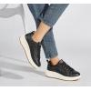 imageLUCKY STEP Womens Platform Sneakers Rhinestone Fashion Chunky Casual Sparkly Retro Braided Walking ShoesBlack Pu