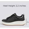 imageLUCKY STEP Womens Platform Sneakers Rhinestone Fashion Chunky Casual Sparkly Retro Braided Walking ShoesBlack Pu