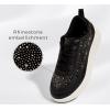 imageLUCKY STEP Womens Platform Sneakers Rhinestone Fashion Chunky Casual Sparkly Retro Braided Walking ShoesBlack Rhinestone