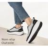 imageLUCKY STEP Womens Platform Sneakers Rhinestone Fashion Chunky Casual Sparkly Retro Braided Walking ShoesBlackWhite Knit