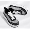 imageLUCKY STEP Womens Platform Sneakers Rhinestone Fashion Chunky Casual Sparkly Retro Braided Walking ShoesBlackWhite Knit