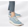imageLUCKY STEP Womens Platform Sneakers Rhinestone Fashion Chunky Casual Sparkly Retro Braided Walking ShoesDenim Blue Knit