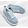 imageLUCKY STEP Womens Platform Sneakers Rhinestone Fashion Chunky Casual Sparkly Retro Braided Walking ShoesDenim Blue Knit