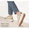 imageLUCKY STEP Womens Platform Sneakers Rhinestone Fashion Chunky Casual Sparkly Retro Braided Walking ShoesGold Knit