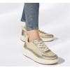 imageLUCKY STEP Womens Platform Sneakers Rhinestone Fashion Chunky Casual Sparkly Retro Braided Walking ShoesGold Knit