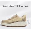 imageLUCKY STEP Womens Platform Sneakers Rhinestone Fashion Chunky Casual Sparkly Retro Braided Walking ShoesGold Knit