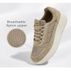 imageLUCKY STEP Womens Platform Sneakers Rhinestone Fashion Chunky Casual Sparkly Retro Braided Walking ShoesKhaki Nylon