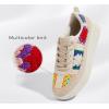 imageLUCKY STEP Womens Platform Sneakers Rhinestone Fashion Chunky Casual Sparkly Retro Braided Walking ShoesNudeFlower Knit