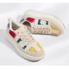 imageLUCKY STEP Womens Platform Sneakers Rhinestone Fashion Chunky Casual Sparkly Retro Braided Walking ShoesNudeFlower Knit